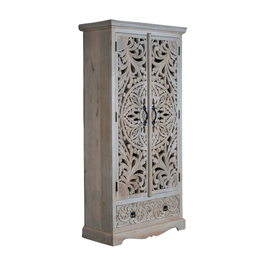 &quot;NAKSHATRA&quot; SOLID WOOD ARMOIRE - MAADZE INSIDER