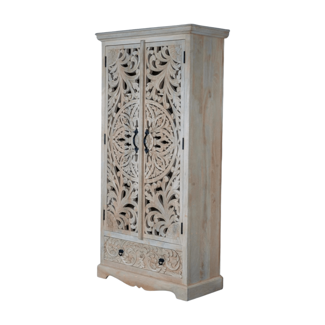 &quot;NAKSHATRA&quot; SOLID WOOD ARMOIRE - MAADZE INSIDER